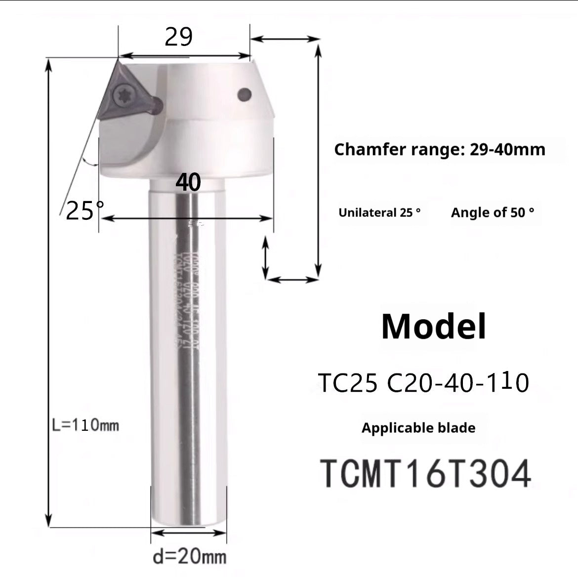 6039 Machining center 15 20 25 30 35 40 45 50 55 60 65 70 75 degree chamfering toolholder TCMT Shandong Denso Pricision Tools Co.,Ltd.
